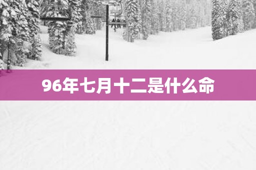 96年七月十二是什么命
