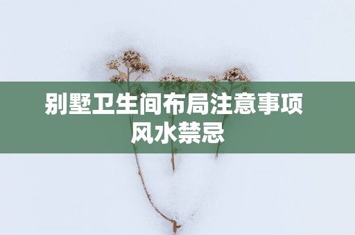 别墅卫生间布局注意事项 风水禁忌