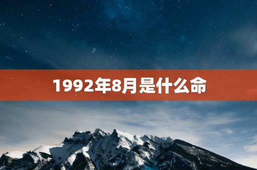 1992年8月是什么命