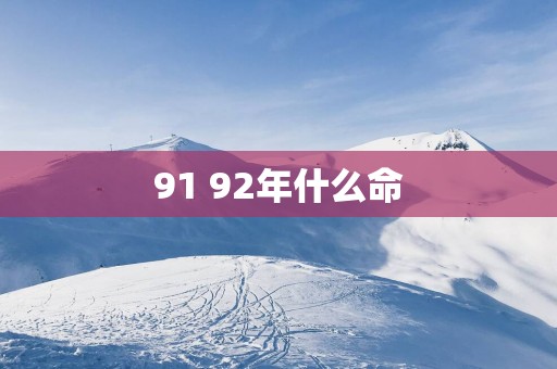 91 92年什么命