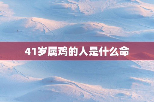 41岁属鸡的人是什么命