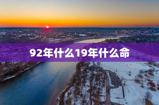 92年什么19年什么命