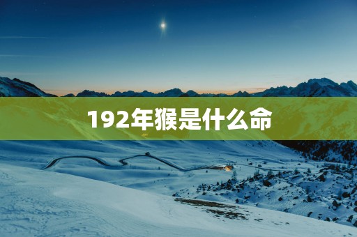 192年猴是什么命 192年猴是什么命