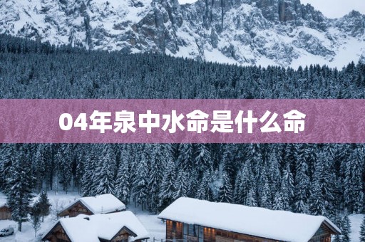 04年泉中水命是什么命