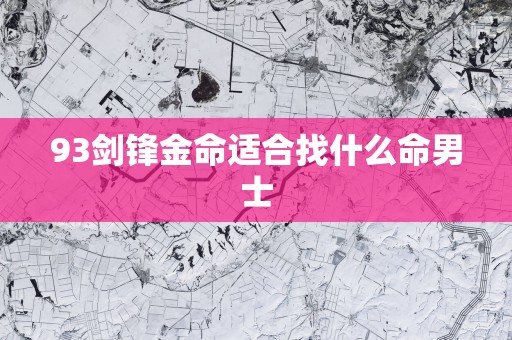 93剑锋金命适合找什么命男士