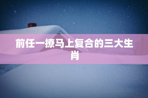 前任一撩马上复合的三大生肖