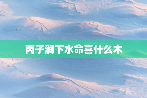 丙子涧下水命喜什么木
