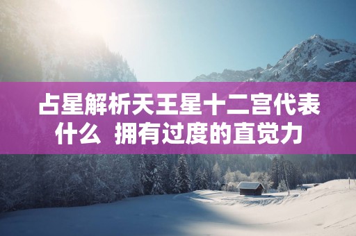 占星解析天王星十二宫代表什么  拥有过度的直觉力