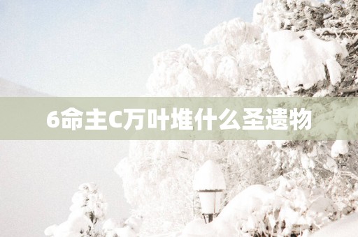 6命主C万叶堆什么圣遗物