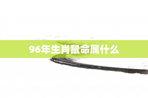 96年生肖鼠命属什么