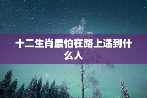 十二生肖最怕在路上遇到什么人