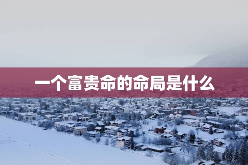 一个富贵命的命局是什么