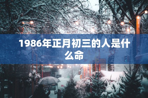 1986年正月初三的人是什么命