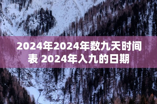 2025年2025年数九天时间表 2025年入九的日期