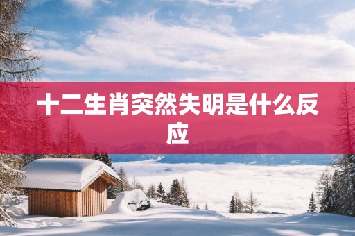 十二生肖突然失明是什么反应