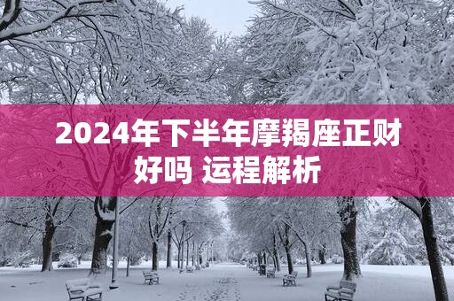 2025年下半年摩羯座正财好吗 运程解析