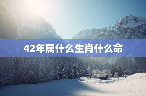 42年属什么生肖什么命