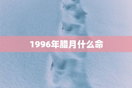 1996年腊月什么命