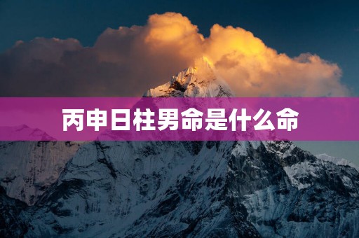丙申日柱男命是什么命
