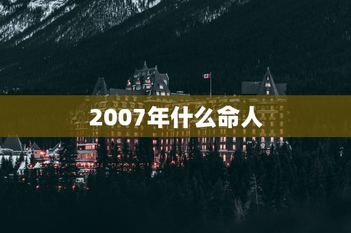 2007年什么命人