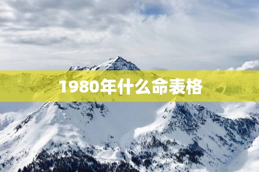 1980年什么命表格