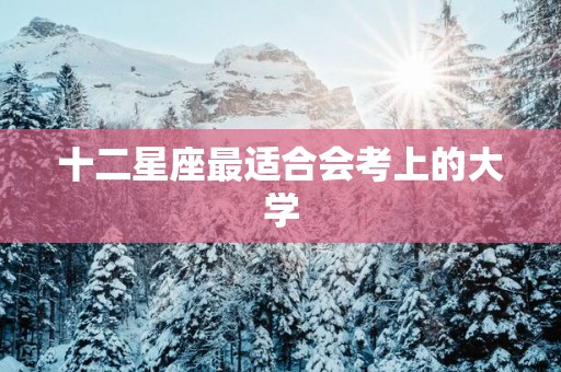 十二星座最适合会考上的大学