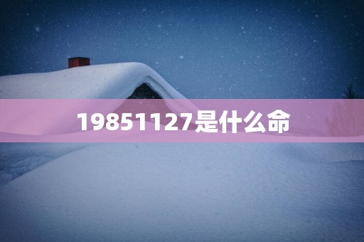 19851127是什么命