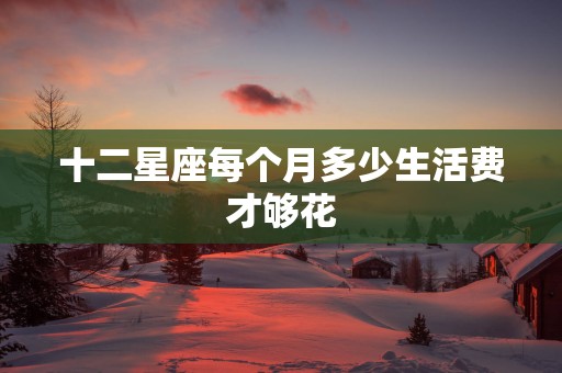 十二星座每个月多少生活费才够花