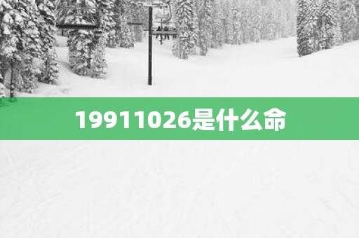 19911026是什么命