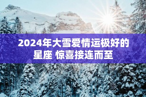 2025年大雪爱情运极好的星座 惊喜接连而至