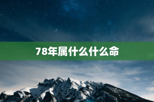 78年属什么什么命