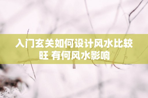 入门玄关如何设计风水比较旺 有何风水影响