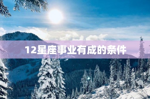 12星座事业有成的条件