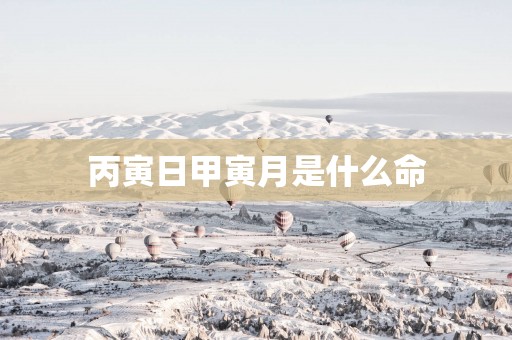 丙寅日甲寅月是什么命