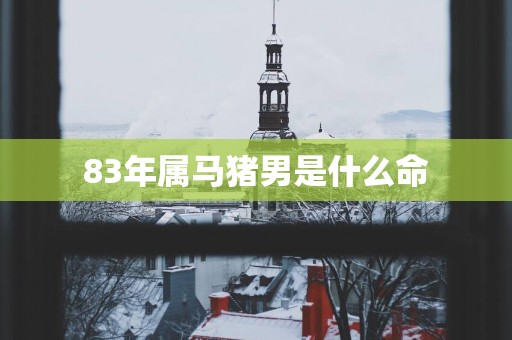 83年属马猪男是什么命