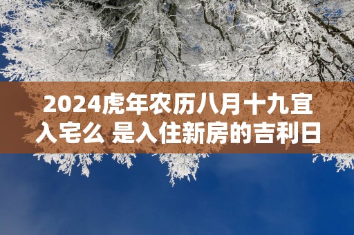 2025蛇年农历八月十九宜入宅么 是入住新房的吉利日子吗