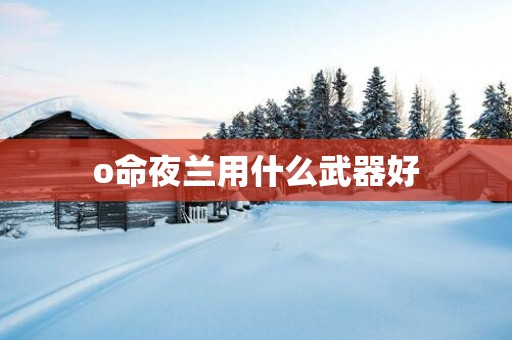 o命夜兰用什么武器好