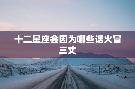 十二星座会因为哪些话火冒三丈