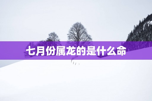 七月份属龙的是什么命