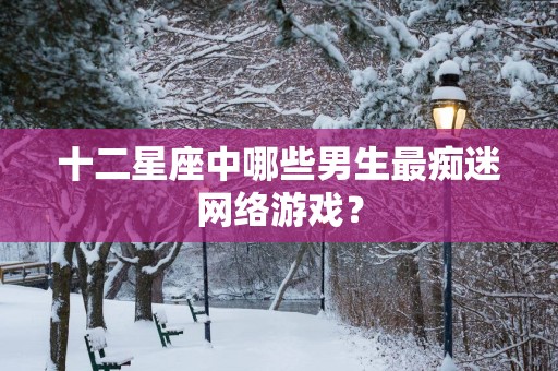 十二星座中哪些男生最痴迷网络游戏？