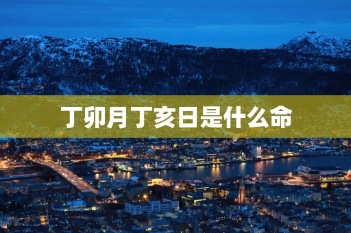 丁卯月丁亥日是什么命