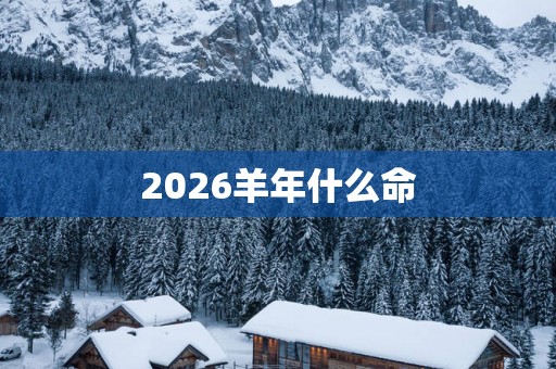 2026羊年什么命