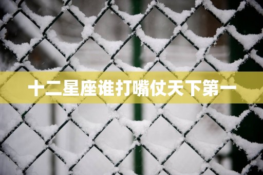 十二星座谁打嘴仗天下第一