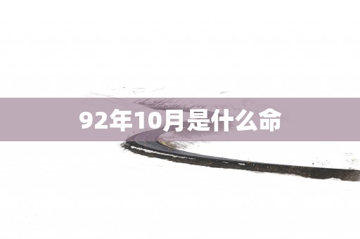 92年10月是什么命