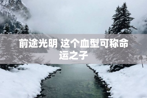 前途光明 这个血型可称命运之子