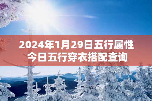2025年1月29日五行属性 今日五行穿衣搭配查询