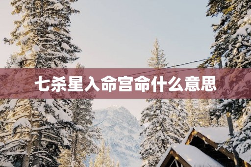 七杀星入命宫命什么意思