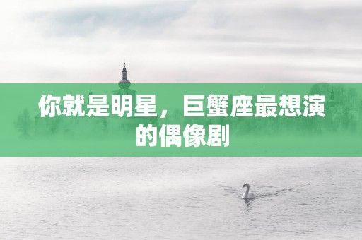 你就是明星，巨蟹座最想演的偶像剧