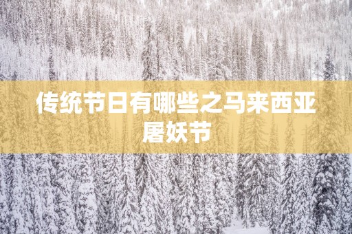 传统节日有哪些之马来西亚屠妖节