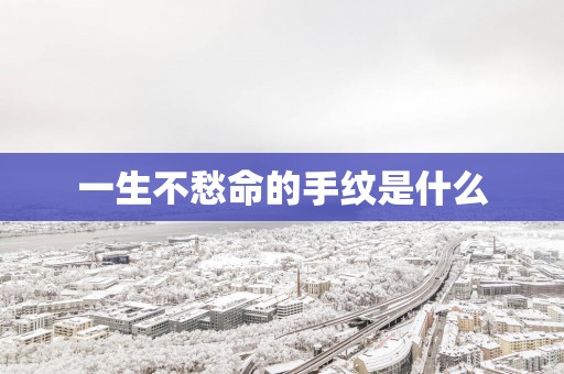 一生不愁命的手纹是什么